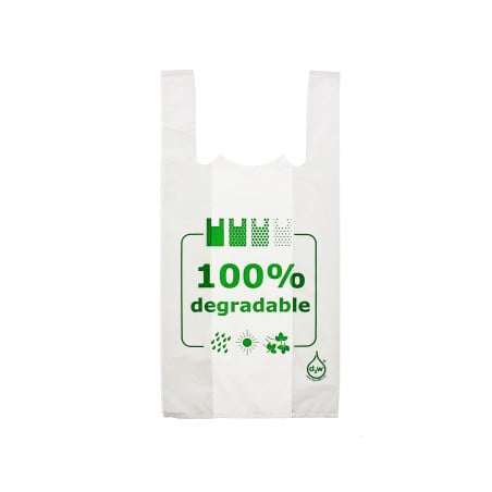 Sacchetto di Plastica Canottiera 100% Degradabile 30x40cm (200 Pezzi)