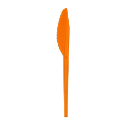 Coltello di Plastica PS Arancione 165 mm (15 Pezzi)