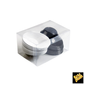 Ciotola di Plastica Degustazione "Sodo" in bianco e nero 50 ml (20 Pezzi)