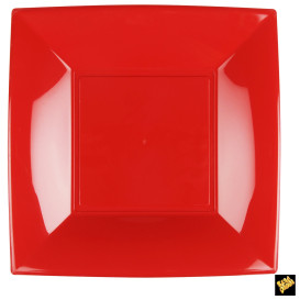 Piatto Plastica Piano Rosso Nice PP 290mm (144 Pezzi)