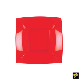 Piatto Plastica Fondo Rosso Nice PP 180mm (300 Pezzi)