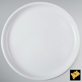 Piatto di Plastica per Pizza Bianco Round PP Ø350mm (144 Pezzi)