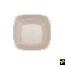 Piatto Plastica Fondo Beige Square PP 180mm (300 Pezzi)