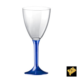 Calice Plastica Vino Gambo Blu Perlati 180ml 2P (20 Pezzi)