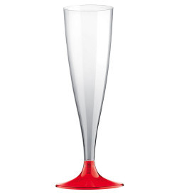 Flute Plastica Gambo Red Transp. 140ml 2P (400 Pezzi)