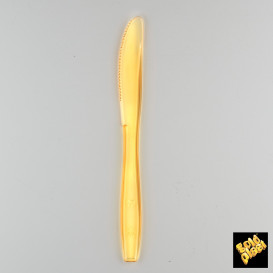 Coltello di Plastica PS Premium Giallo 190mm (50 Pezzi)