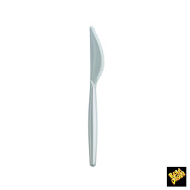 Coltello di Plastica Easy PS Bianco Perla 185mm (20 Pezzi)