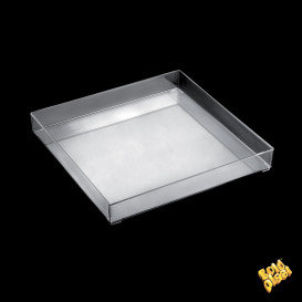 Vassoio di Plastica Tray Trasparente 30x30cm (9 Pezzi)