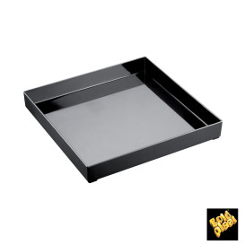 Vassoio di Plastica Tray Nero 30x30cm (9 Pezzi)