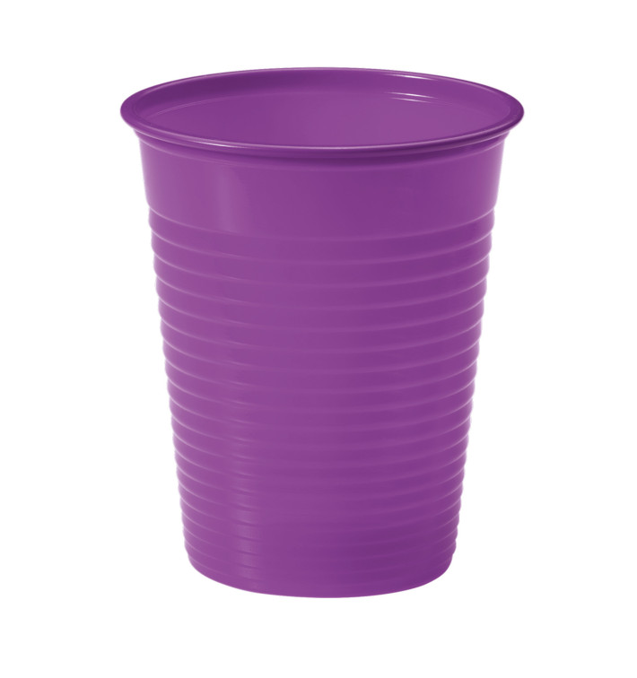 Bicchiere di Plastica PS Viola 200ml Ø7cm (50 Pezzi)