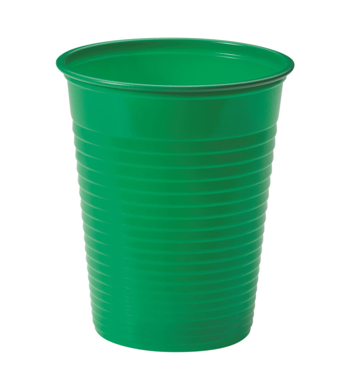 Bicchiere di Plastica PS Verde 200ml Ø7cm (50 Pezzi)