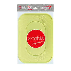 Vassoio di Plastica PP "X-Table" Lime 330x230mm (2 Pezzi)