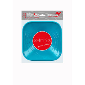 Ciotola Plastica PP X-Table Rosso 18x18cm (8 Pezzi)