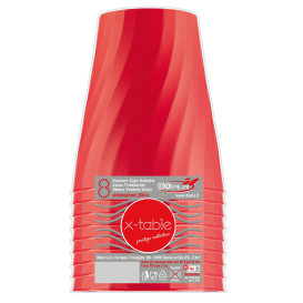 Bicchiere di Plastica PP "X-Table" Rosso 320ml (128 Pezzi)