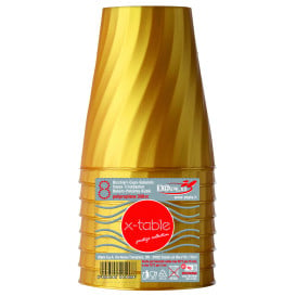 Bicchiere di Plastica PP "X-Table" Oro 320ml (8 Pezzi)