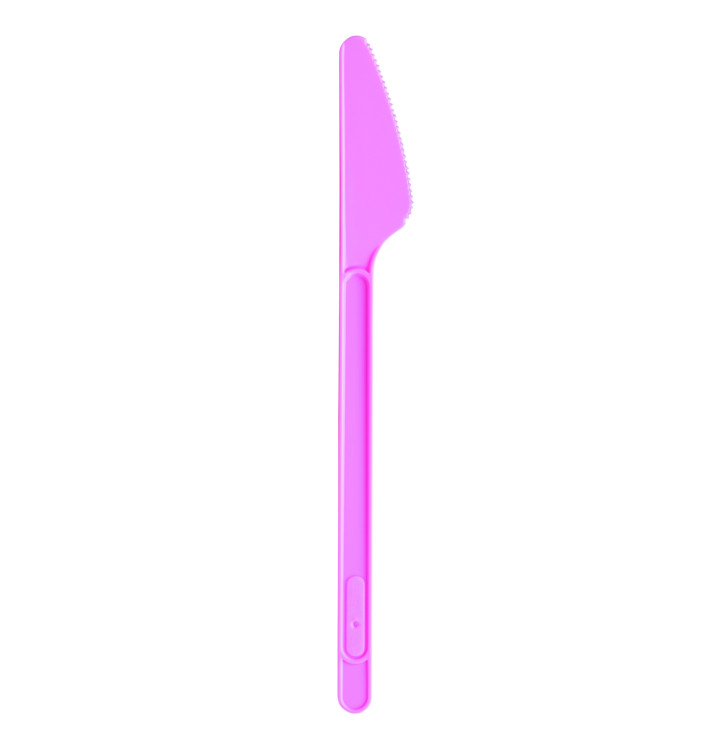 Coltello di Plastica PS Rosa 175mm (20 Pezzi)