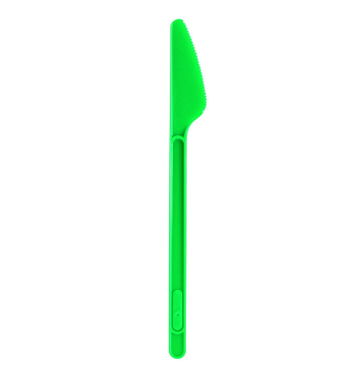 Coltello di Plastica PS Verde 175mm (20 Pezzi)