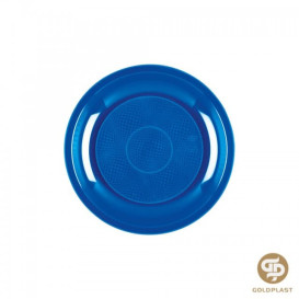 Piatto Plastica Piano Blu Mediterraneo Round PP Ø220mm (600 Pezzi)