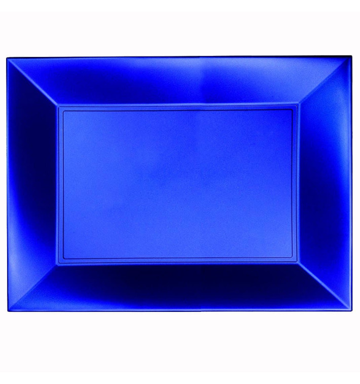 Vassoio Plastica Blu Nice Pearl PP 345x230mm (6 Pezzi)