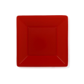 Piatto Plastica Piano Quadrato Rosso 170mm (750 Pezzi)