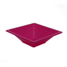 Ciotola Plastica PS Quadrato Fucsia 12x12cm (25 Pezzi)