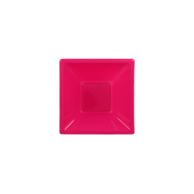 Ciotola Plastica PS Quadrato Fucsia 12x12cm (25 Pezzi)