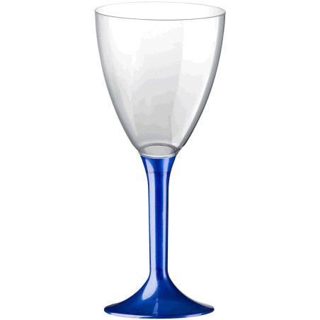 Calice Plastica Vino Gambo Blu Perlati 180ml 2P (20 Pezzi)