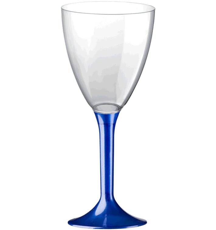 Calice Plastica Vino Gambo Blu Perlati 180ml 2P (200 Pezzi)