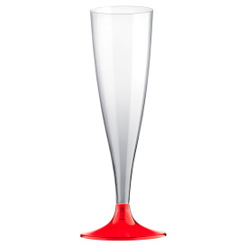 Flute Plastica Gambo Red Transp. 140ml 2P (400 Pezzi)