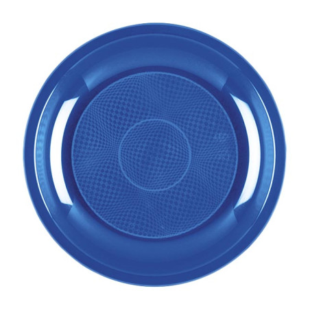 Piatto Duro Riutilizzabile Dessert Blu Mediterranean "Round" PP Ø18,5cm (25 Pezzi)