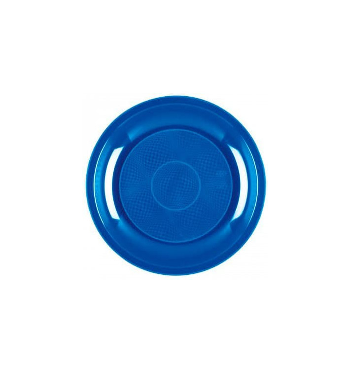 Piatto Plastica Piano Blu Mediterraneo Round PP Ø220mm (600 Pezzi)