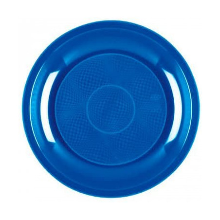 Piatto Plastica Piano Blu Mediterraneo Round PP Ø220mm (600 Pezzi)