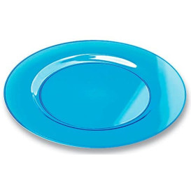 Piatto Plastica Tondo Rigida Turchese 19cm (120 Pezzi)