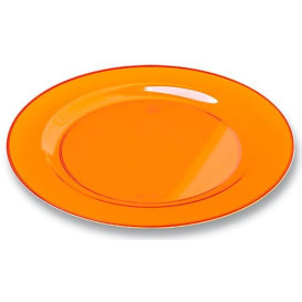 Piatto Plastica Tondo Rigida Arancione 23cm (90 Pezzi)