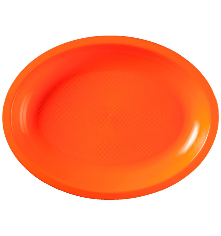 Vassoio Plastica Ovale Arancione Round PP 255x190mm (50 Pezzi)