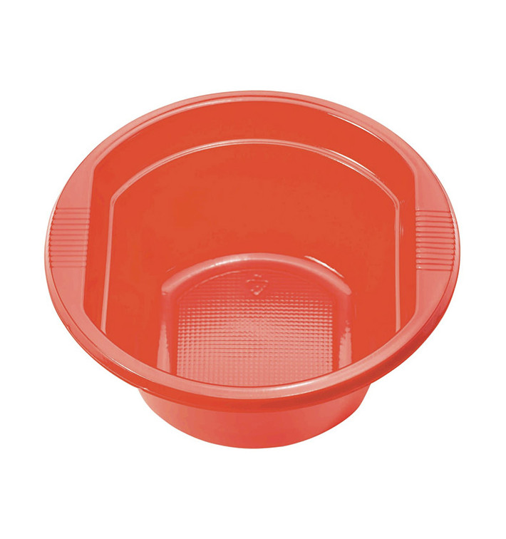 Ciotola di Plastica PS Rosso 250 ml Ø12cm (30 Pezzi)