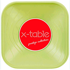 Ciotola Plastica PP "X-Table" Verde Acido 18x18cm (8 Pezzi)