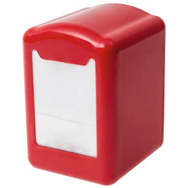 Dispenser Tovaglioli Miniservis Plastica Rosso 17x17cm (12 Pezzi) 