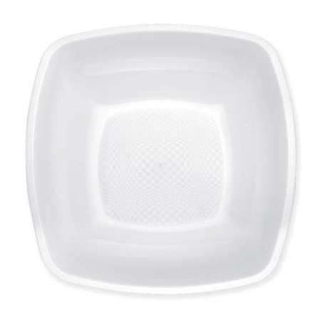 Piatto Duro Riutilizzabile Fondo Bianco "Square" PP 18cm (300 Pezzi)