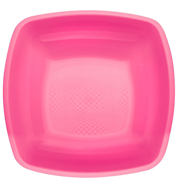 Piatto Plastica Fondo Fucsia Square PP 180mm (300 Pezzi)