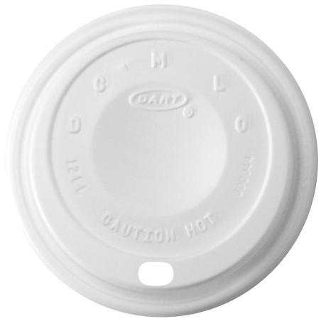 Coperchio di plastica PS "Cappuccino" Bianco Ø8,9cm (100 Pezzi)