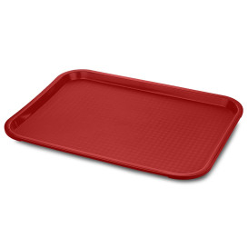 Vassoio Plastica Rigida Rosso 22x56cm (24 Pezzi)