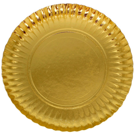 Piatto di Carta Tondo Oro 23 cm (600 Pezzi)