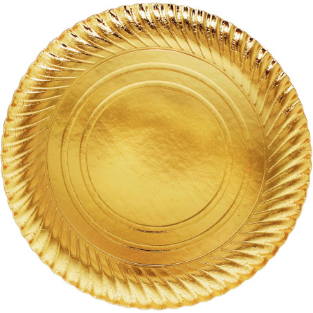 Piatto di Carta Oro Tondo 30 cm (400 Pezzi)