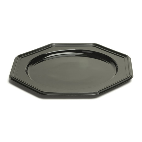 Suttopiatto di Plastica Catering Ottagonali Nero 30 cm (50 Pezzi)