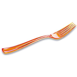 Forchetta di Plastica Premium Arancione 190 mm (10 Pezzi)