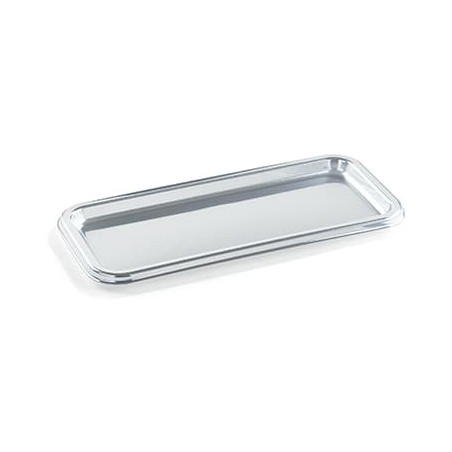 Vassoio Plastica Rettangolare Argento 35X16 cm (50 Pezzi)