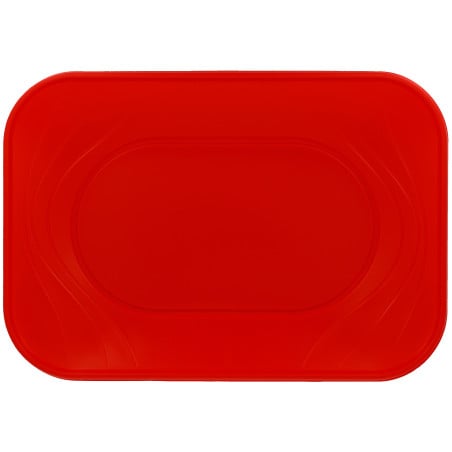 Vassoio di Plastica PP "X-Table" Rosso 33x23cm (60 Pezzi)