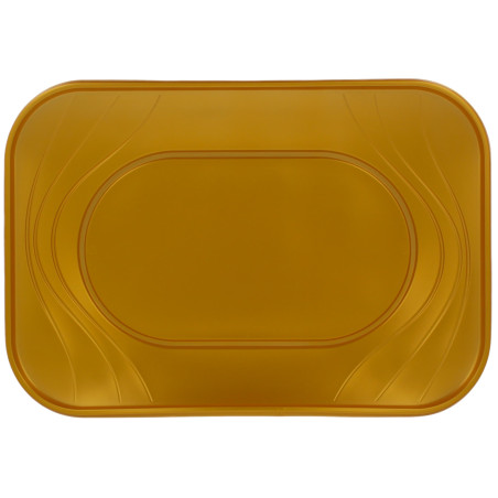 Vassoio di Plastica PP "X-Table" Oro 33x23cm (60 Pezzi)