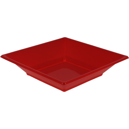 Piatto Plastica Fondo Quadrato Rosso 170mm (5 Pezzi)